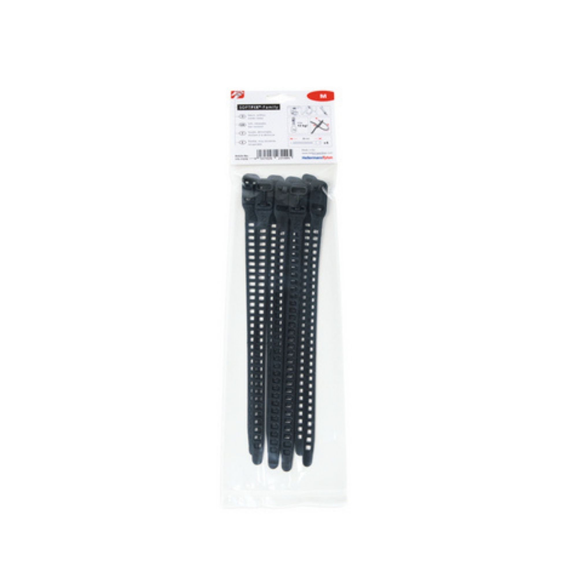 Juhtmeside Softfix M 260*11mm must HELLERMANN (8 tk/pk.)